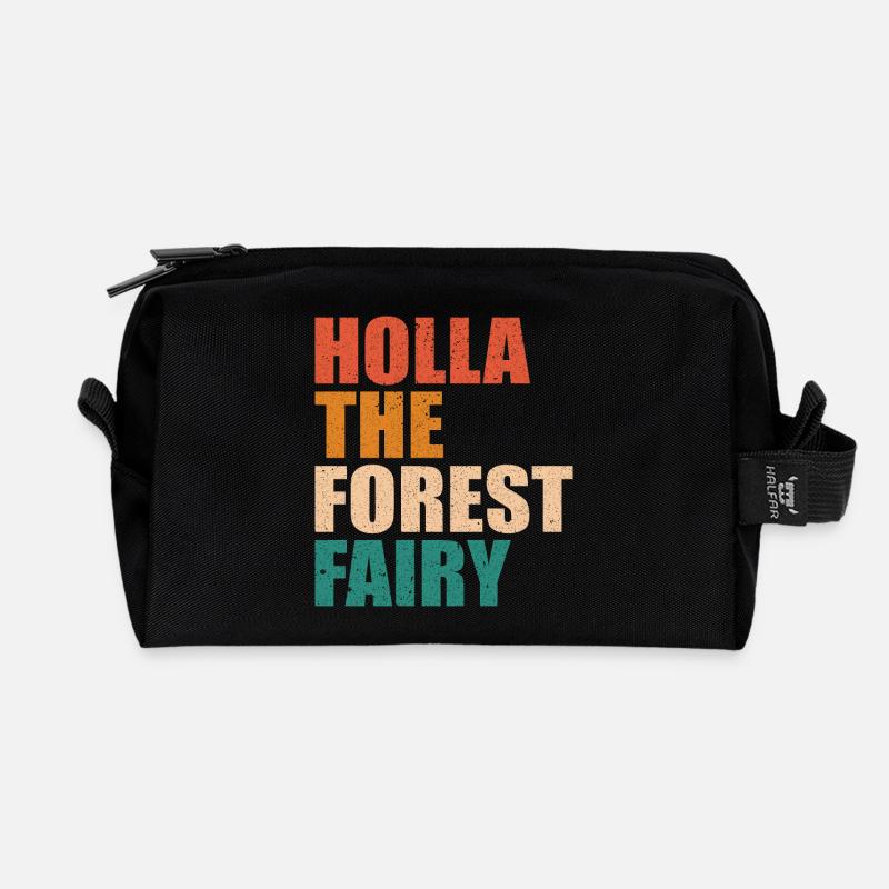 HOLLA THE FOREST FAIRY-Holla die Waldfee Denglisch - Recycelte Kulturtasche - Schwarz