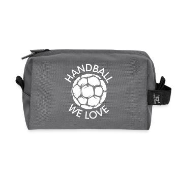 Handballer, nous aimons Handball Symbole de balle Logo de l’équipe - Trousse de toilette en tissu recyclé - anthracite - Devant