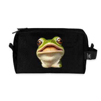 Lächelnder Frosch - Recycelte Kulturtasche - Schwarz - Vorne