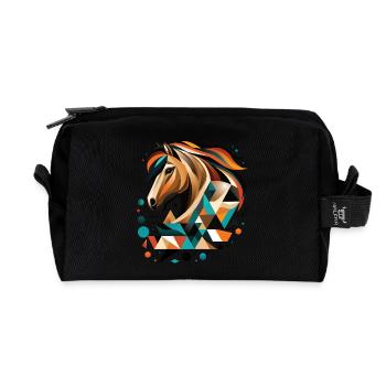 Geometrisches Islandpferd - Modernes Design - Recycelte Kulturtasche - Schwarz - Vorne
