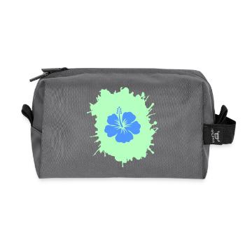 hibiskus klecks - Recycelte Kulturtasche - Anthrazit - Vorne