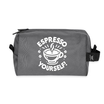Espresso vous-même ! - Trousse de toilette en tissu recyclé - anthracite - Devant