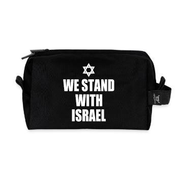 We stand with israel - Recycled Toiletry Zip Bag - black - Front