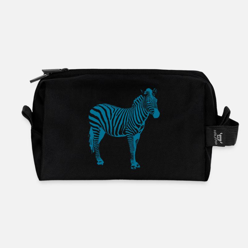 Zebra - Recycelte Kulturtasche - Schwarz