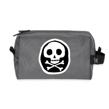 Schädel & Knochen - Recycelte Kulturtasche - Anthrazit - Vorne