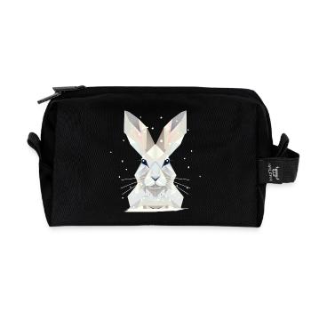 weißer Schneehase-Zeitlose Eleganz des Winters - Recycelte Kulturtasche - Schwarz - Vorne