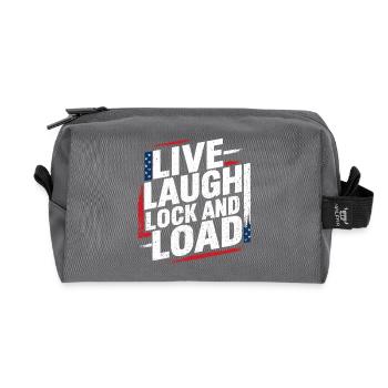Power for Women - « Live Laugh Lock And Load » - Trousse de toilette en tissu recyclé - anthracite - Devant