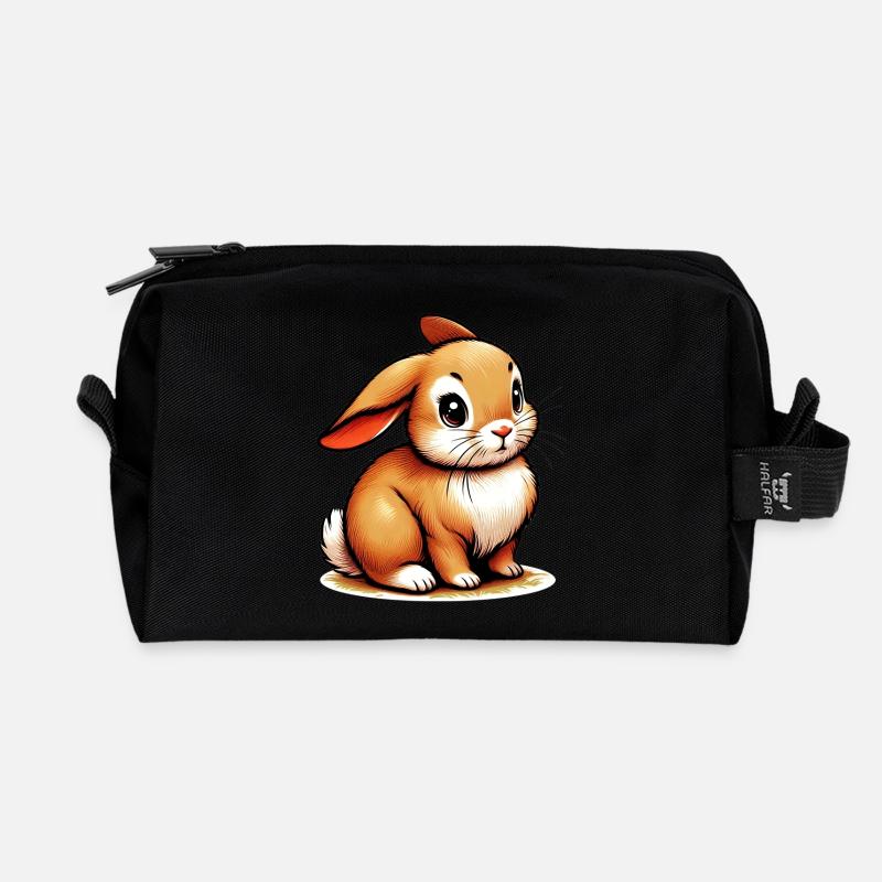 Kaninchen - Recycelte Kulturtasche - Schwarz
