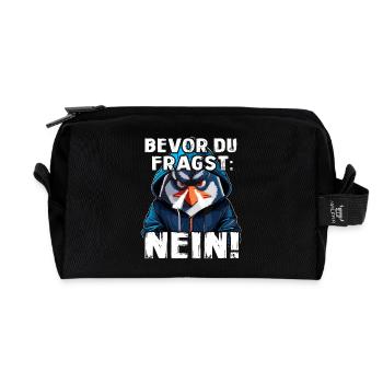 Bevor Du Fragst Nein - Recycelte Kulturtasche - Schwarz - Vorne