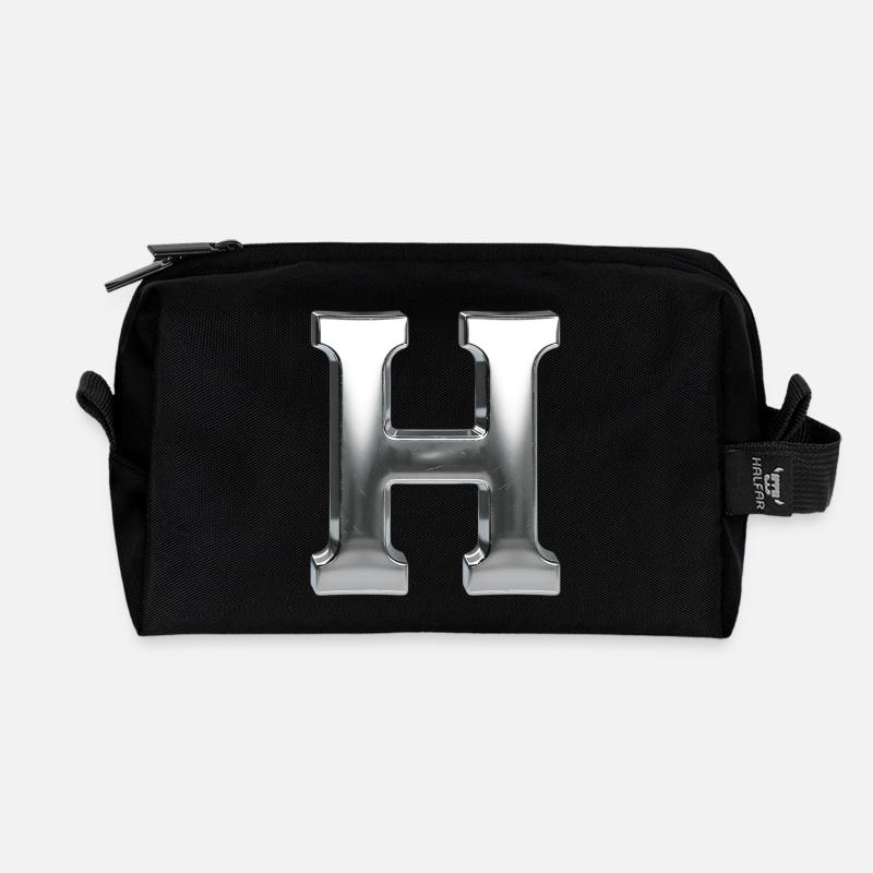 Chrome ,, H " Metallic - Recycelte Kulturtasche - Schwarz