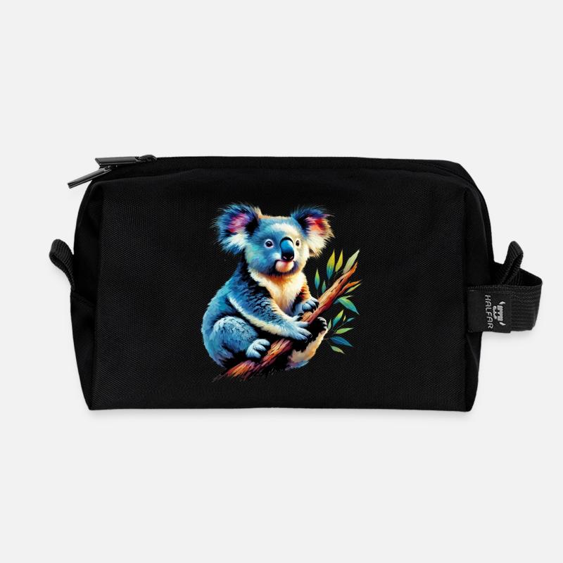 Koala - Recycelte Kulturtasche - Schwarz