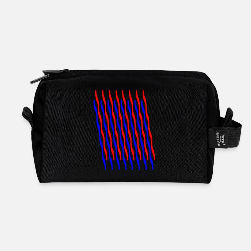 Zickzack 2 - Recycelte Kulturtasche - Schwarz