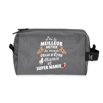 Fierté Mamie Super Héroïne - Trousse de toilette en tissu recyclé - anthracite - Devant