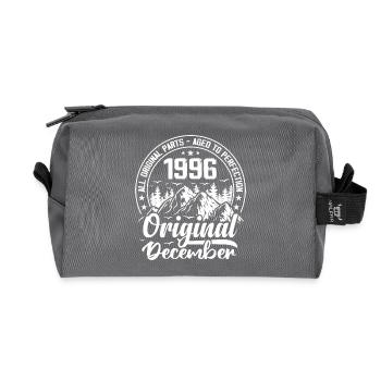 1996 Dezember Original 28 Jahre altes Geburtstagsgeschenk - Recycelte Kulturtasche - Anthrazit - Vorne