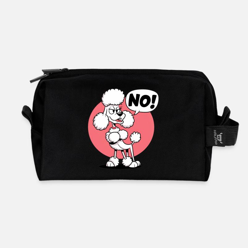 Pudel sagt: "Nein! - Recycelte Kulturtasche - Schwarz