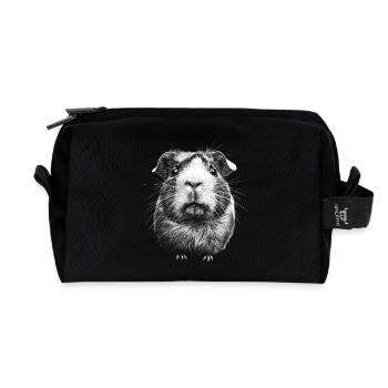 Meerschweinchen Portrait Nager Nagetier Tiere - Recycelte Kulturtasche - Schwarz - Vorne