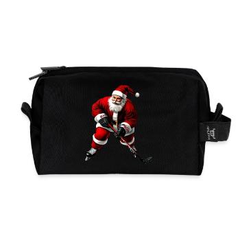 Weihnachten Eishockeyspieler - Recycelte Kulturtasche - Schwarz - Vorne