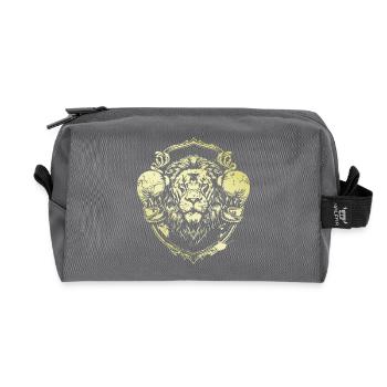 Lion Boxer - Recycled Toiletry Zip Bag - anthracite - Front