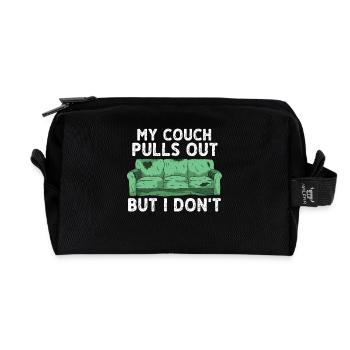 My sofa retreats but I don't - Recycled Toiletry Zip Bag - black - Front