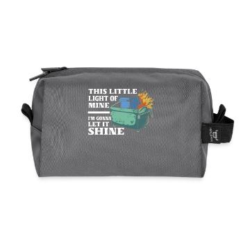 This Little Light Of Mine I'm going to Let It Shine - Recycled Toiletry Zip Bag - anthracite - Front