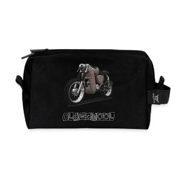 S51 (marron) // Illustration - Trousse de toilette en tissu recyclé - noir - Devant