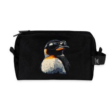 Penguin Cool Sunglasses Animals Animal - Recycled Toiletry Zip Bag - black - Front