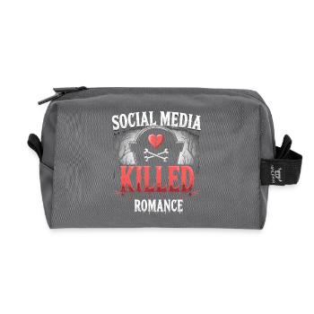 Social Media Killed the Romance | Relationship - Recycelte Kulturtasche - Anthrazit - Vorne
