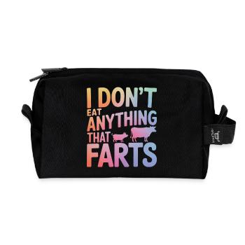 Vegetarian Vegan Veggie Vegetarian - Recycled Toiletry Zip Bag - black - Front
