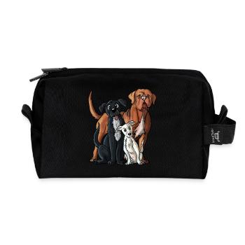 Chiens - Trousse de toilette en tissu recyclé - noir - Devant