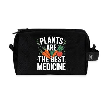Vegetarian Vegan Veggie Vegetarian - Recycled Toiletry Zip Bag - black - Front