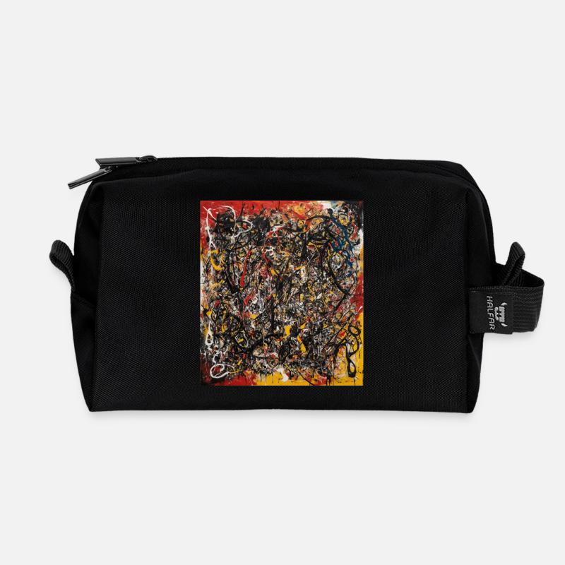 Abstract - Recycled Toiletry Zip Bag - black