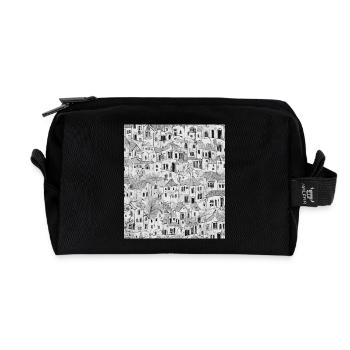 Dessin de la ville - Trousse de toilette en tissu recyclé - noir - Devant