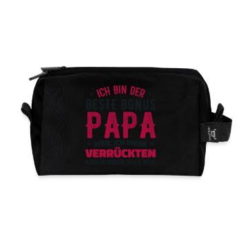 Bonus papa Beau-père Cadeau papa bonus papa - Trousse de toilette en tissu recyclé - noir - Devant