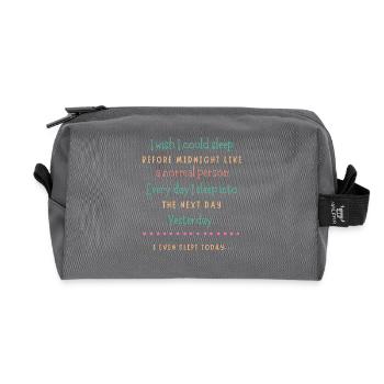 Midnight Sleep Wish - Recycled Toiletry Zip Bag - anthracite - Front