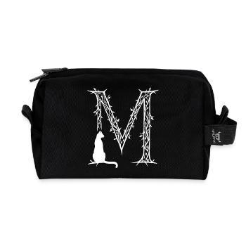 Buchstabe M mit Katze - Recycelte Kulturtasche - Schwarz - Vorne
