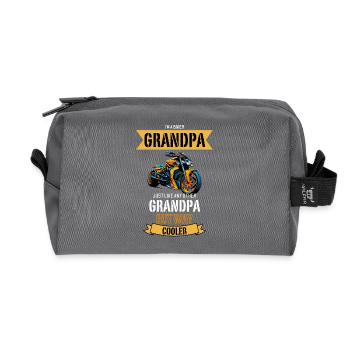 Grandpa Biker: Way Cooler - Recycled Toiletry Zip Bag - anthracite - Front