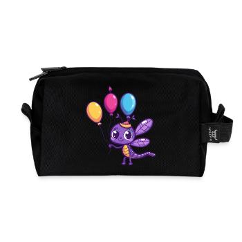 Libelle Geburtstag Baby - Recycelte Kulturtasche - Schwarz - Vorne