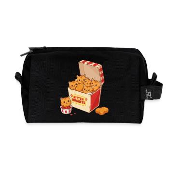 Kitten Nuggets Fast Food Katze - Recycelte Kulturtasche - Schwarz - Vorne