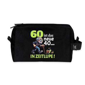 60 IST DAS NEUE 40 IN ZEITLUPE Geburtstag Männer - Recycelte Kulturtasche - Schwarz - Vorne