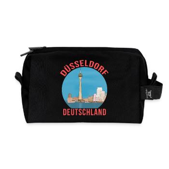 Düsseldorf, Deutschland - Recycelte Kulturtasche - Schwarz - Vorne