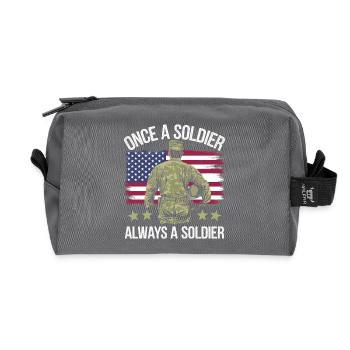 Veteran Militär Soldat - Recycelte Kulturtasche - Anthrazit - Vorne