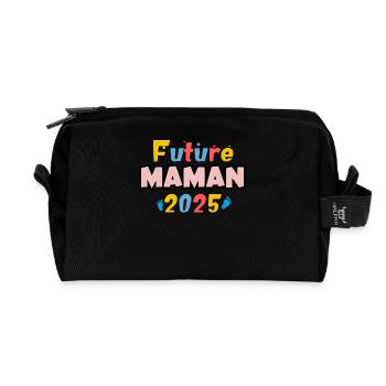 Mama 2025 – Bunte Pfoten - Recycelte Kulturtasche - Schwarz - Vorne