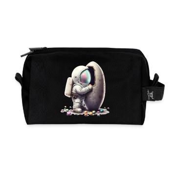 Pâques Pâques Lapin Veille de Pâques Dimanche de Pâques Oeuf de Pâques Printemps - Trousse de toilette en tissu recyclé - noir - Devant