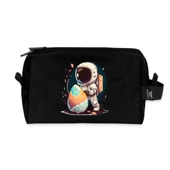 Pâques Pâques Lapin Veille de Pâques Dimanche de Pâques Oeuf de Pâques Printemps - Trousse de toilette en tissu recyclé - noir - Devant