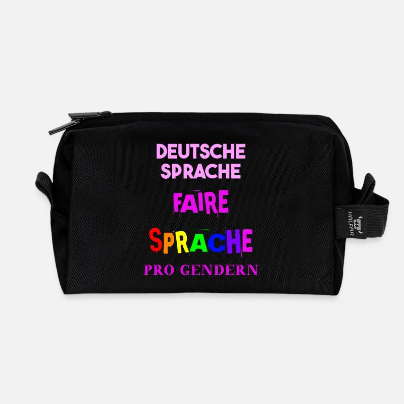 Deutsche Sprache Faire Sprache Geschenk Gendern - Recycelte Kulturtasche - Schwarz