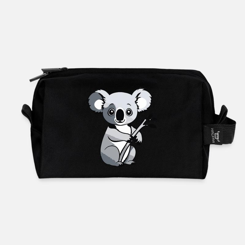 I love Koala - Pet Design - Recycelte Kulturtasche - Schwarz