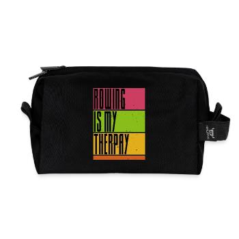 Rowing is my Therapy - Rudern - Ruderer - Ruderin - Recycelte Kulturtasche - Schwarz - Vorne
