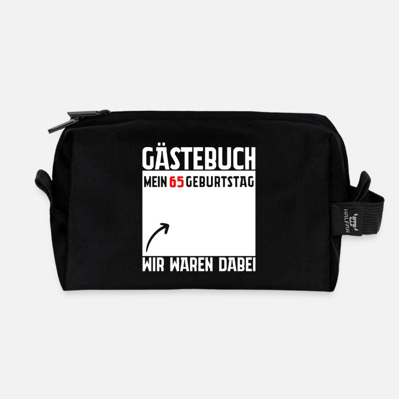 Gästebuch Mein 65. Geburtstag 65 Jahre Geschenk - Recycelte Kulturtasche - Schwarz