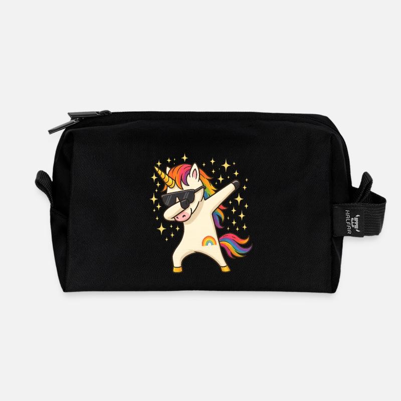 Einhorn - Recycelte Kulturtasche - Schwarz