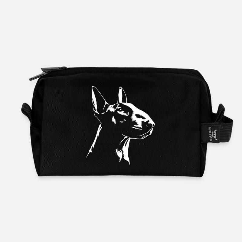 Bullterrier Silhouette Hunde Hund Wilsigns - Recycelte Kulturtasche - Schwarz